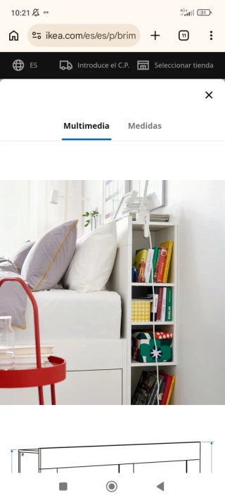 Cabecero Ikea BRIMNES 146cm Compartimentos