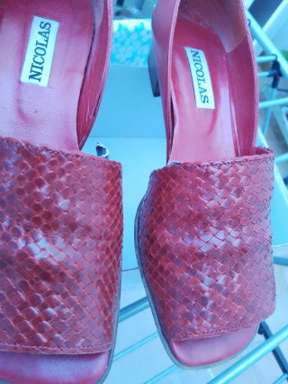 Zapatos Nicolas de piel Mujer Rojo