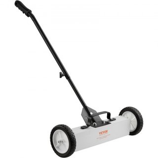 Barredora Magnética Rodante de 20.4 kg con Ruedas, Barredora Magnética de Tipo Empuje, Barredora de Césped con Imán Grande de 18 pulgadas, Imán con Mango Telescópico, Limpieza Fácil de Taller, Gar...