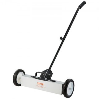 Barredora Magnética Rodante de 20.4 kg con Ruedas, Barredora Magnética de Tipo Empuje, Barredora de Césped con Imán Grande de 18 pulgadas, Imán con Mango Telescópico, Limpieza Fácil de Taller, Gar...