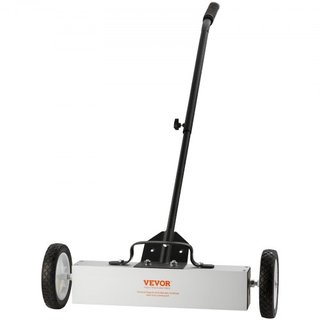Barredora Magnética Rodante de 20.4 kg con Ruedas, Barredora Magnética de Tipo Empuje, Barredora de Césped con Imán Grande de 18 pulgadas, Imán con Mango Telescópico, Limpieza Fácil de Taller, Gar...