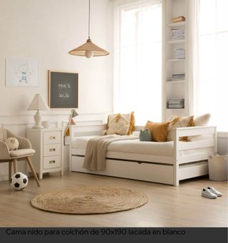 Cama nido Banak blanca con cajones