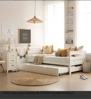 Cama nido Banak blanca con cajones