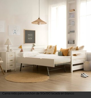 Cama nido Banak blanca con cajones