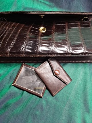 Bolso Piel Cocodrilo Autentica  Marron oscuro