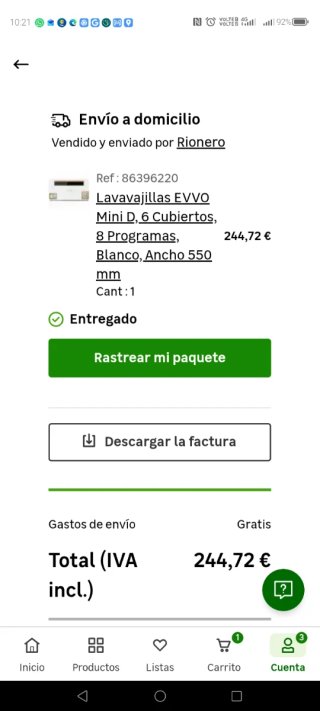 Lavavajillas Compacto EVVO Mini D 6 Cubiertos