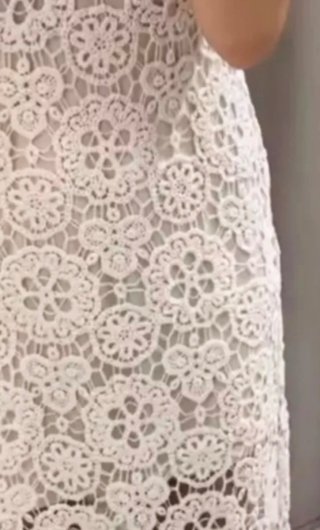 Vestido de crochet beige