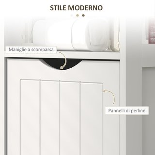 Mueble de Baño con 3 Estantes Abiertos y 2 Cajones, Columna de Baño Ahorra Espacio en Madera, Armario para Comedor, Sala de Estar, Cocina, 30X30X141.2 Cm, Blanco