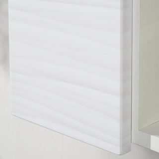Mueble de Baño con Espejo, 2 Puertas y Estantes Regulables, Espejo de Baño Contenedor en Aglomerado y Vidrio, Diseño de Pared, 48X15X45 Cm, Blanco