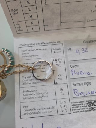 Anello Oro Bianco Rubini Naturali GIA 0.32ct