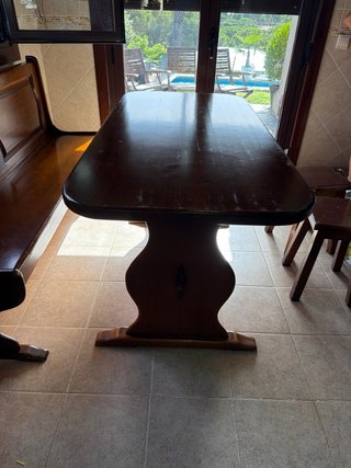 Banco y mesa de cocina madera maciza