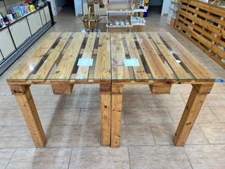 Mesa Pallet Madera y Cristal