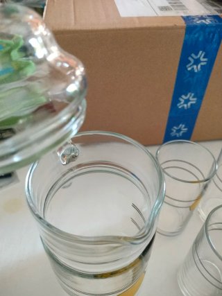 Brocca e 6 Bicchieri Limonata Vetro