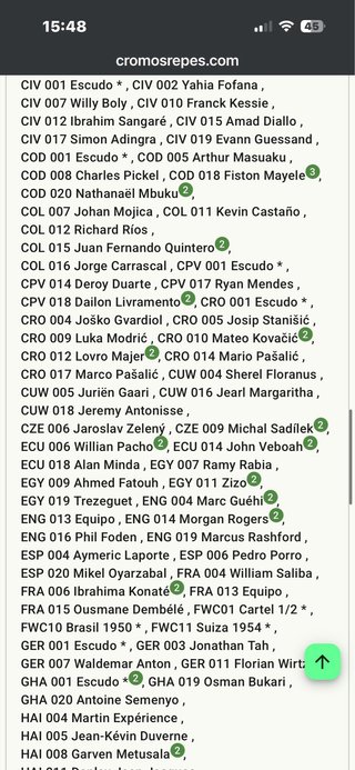 Cambio cromos mundial 2026