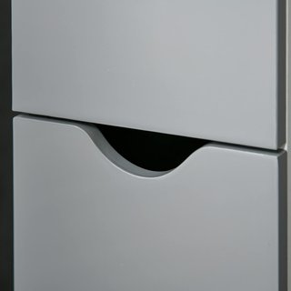 Mueble de Baño Ahorra Espacio en Columna Con 2 Estantes Y 2 Armarios, Columna de Baño de Madera para Salón, 15.2X29.8X118 Cm, Blanco Y Gris