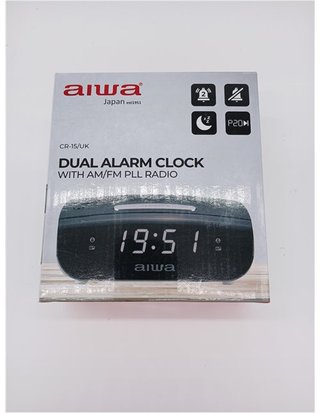 Aiwa CR-15: Radio Reloj Despertador - Pequeño - con función Snooze & Sleep - Despertador por Radio o Alarma