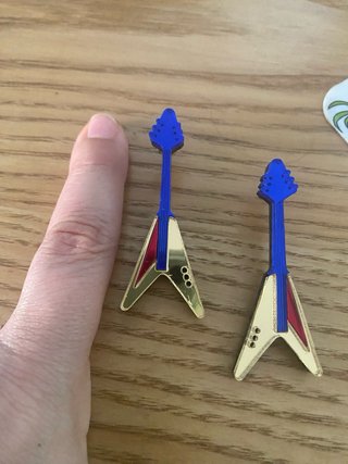 Pendientes guitarra eléctrica azul y dorado