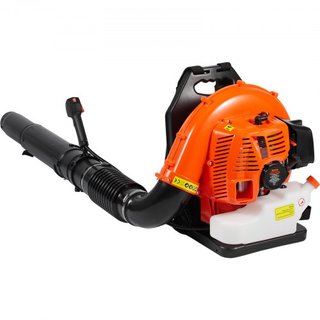 Soplador de Hojas de Mochila, Soplador de Hojas de Gas de 79CC 2 Tiempos con Tanque de Combustible de 3L, Volumen de Aire de 930CFM Velocidad de 184MPH, Ideal para Cuidado del Césped, Limpieza de ...