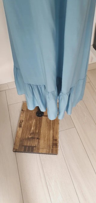 Abito lungo azzurro in viscosa tg m
