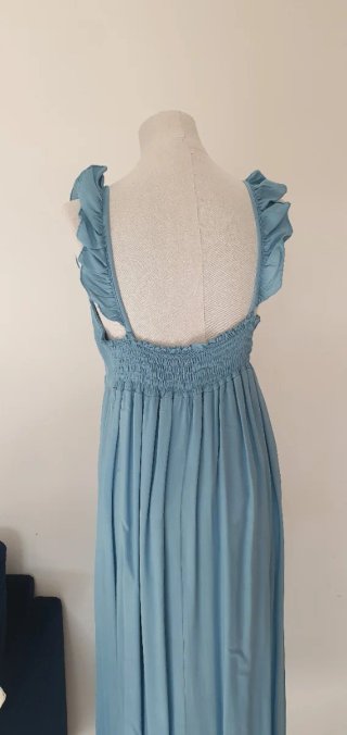 Abito lungo azzurro in viscosa tg m