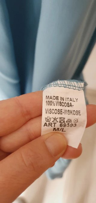 Abito lungo azzurro in viscosa tg m