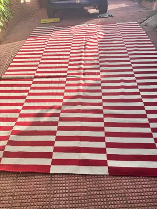 Alfombra Ikea Stockholm Rayas Roja Blanca