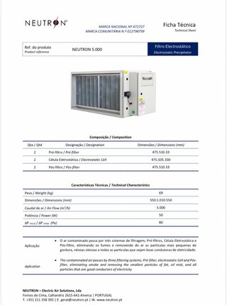 Filtro Electroestático Rubifil Neutron 5.0000