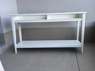 Mesa recibidor cristal y madera