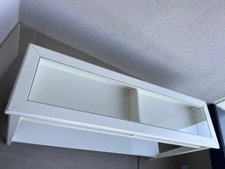 Mesa recibidor cristal y madera