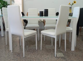 Mesa Extensible DT + 6 Sillas Blancas. ¡EN OFERTA!