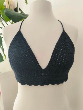 Top Ibiza Crochet Negro Talla Única