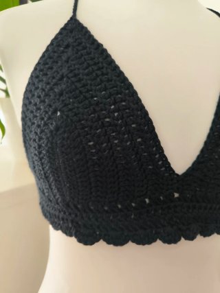 Top Ibiza Crochet Negro Talla Única