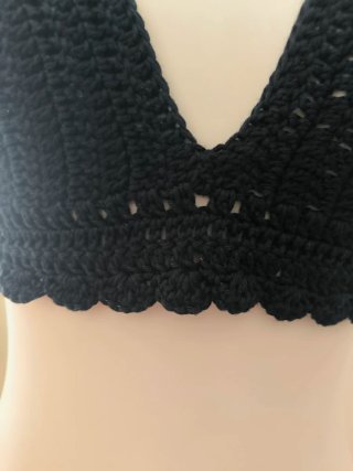 Top Ibiza Crochet Negro Talla Única