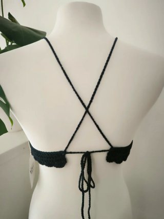 Top Ibiza Crochet Negro Talla Única