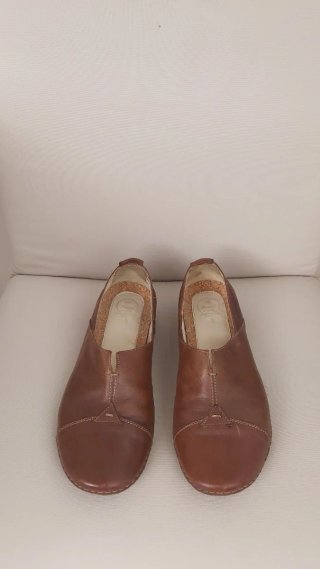 Zapatos eco-fit de cuero marrón