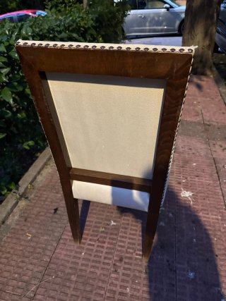 6 Sillas de comedor de madera y tela