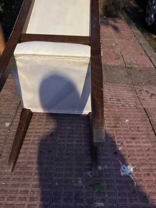 6 Sillas de comedor de madera y tela