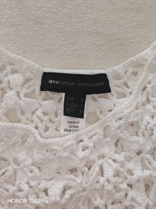 Vestido Mango Crochet Blanco