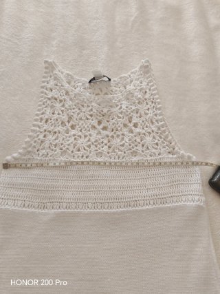 Vestido Mango Crochet Blanco