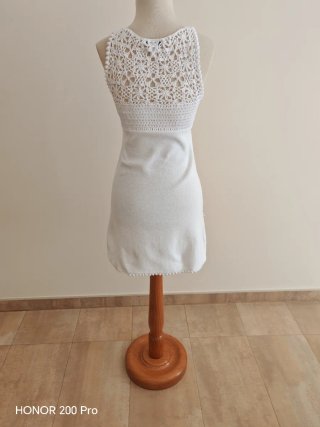 Vestido Mango Crochet Blanco