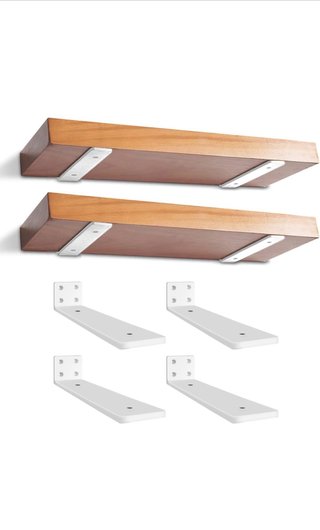4 Soportes para estantes de metal blanco