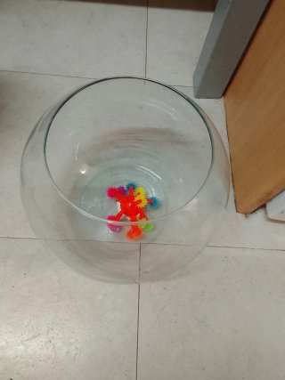 Pecera redonda de cristal