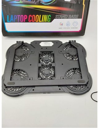 NK Base Refrigeradora Portátil Gaming 17 - 10 Modos Luces LED RGB - 6 Ventiladores Silenciosos con Velocidades Ajustables - 4 Alt