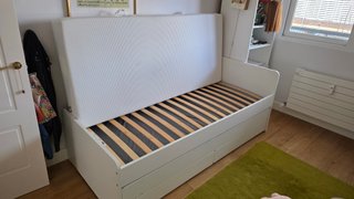 Cama nido IKEA SLÄKT blanca 90x200 + Colchón nido