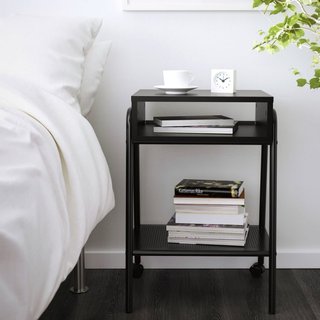Mesita Auxiliar Ikea Negra con Ruedas noche