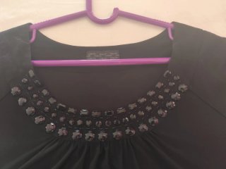 Camiseta negra October con pedrería Talla 52