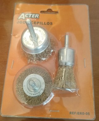 Set 3 Cepillos Metálicos para Taladro