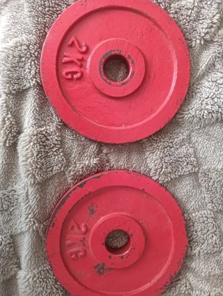 Discos de pesa 2kg rojo