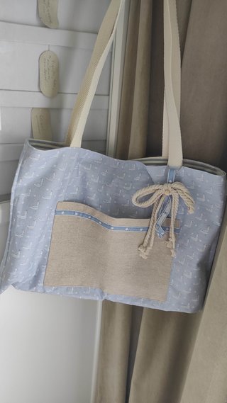 Bolso Tote Reversible Artesanal Rayas