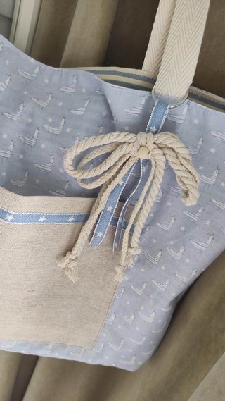 Bolso Tote Reversible Artesanal Rayas